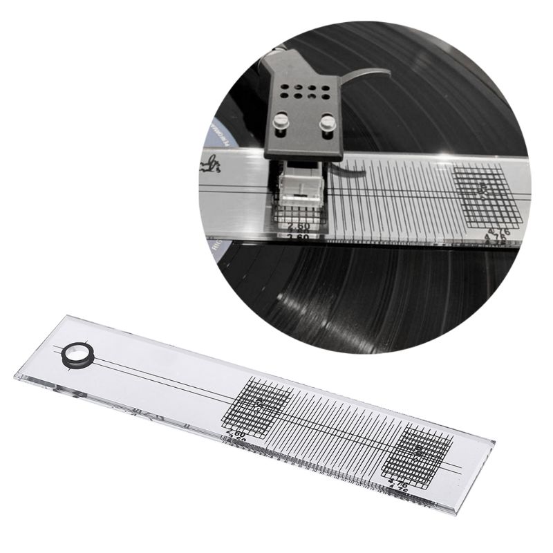 Plattenspieler Plattenspieler Phono Phonographen Patrone Einstellung Herrscher Kalibrierung Messgerät LP Stift Ausrichtung Winkelmesser Werkzeug Spiegel