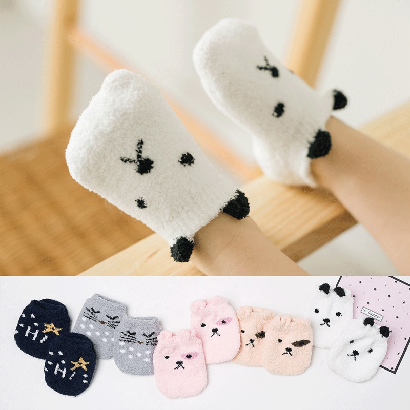 Nicht-Unterhose Baby Socken Herbst Winter Korallen Vlies Socken Verdicken Warme Kleinkind Junge Baby Mädchen Boden Socken Kleinkind Kleidung zubehör