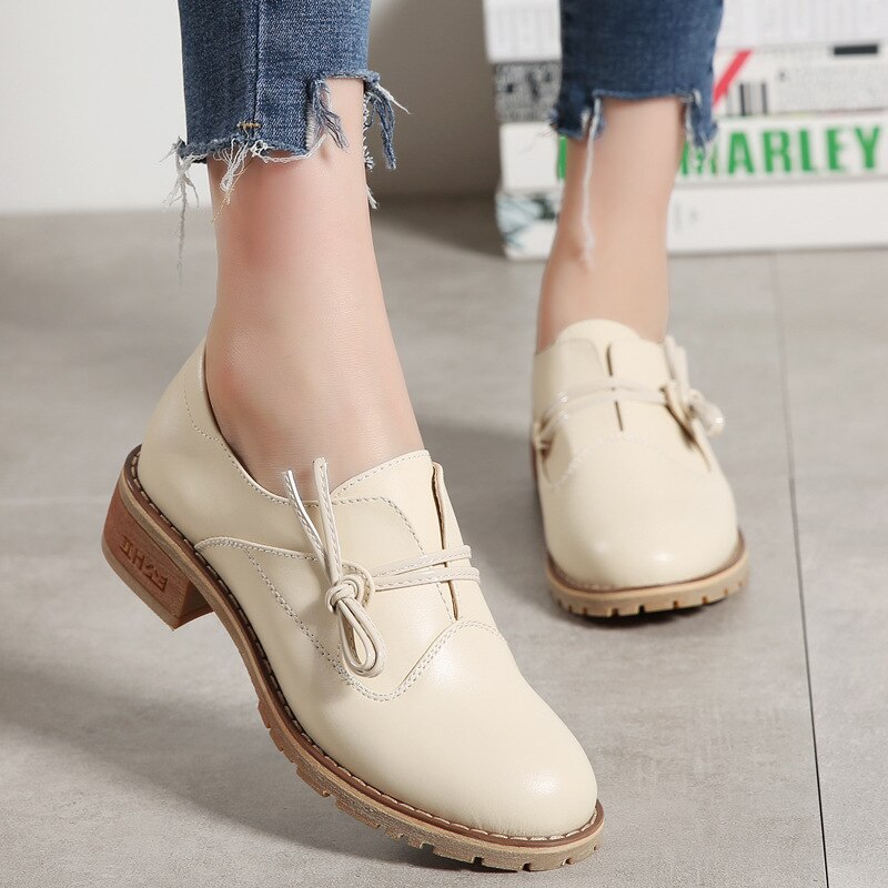 CYOSO Marken Schuhe Damen Britischen Stil Frauen Wohnungen Leder Schuhe Unterhose-an Loafer Neue Oxford Schuhe für frauen