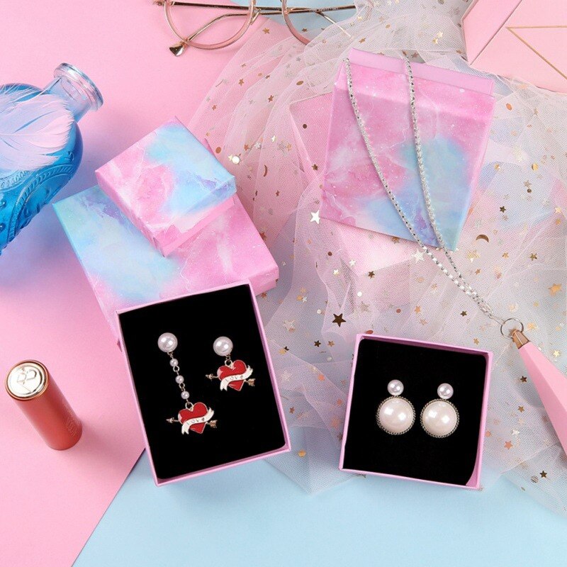 Tragbare Schmuck Kasten Bunte Marmor aufbringen Einzigartige Schmuck Lagerung Kasten Für Tasche Mit Seil Schmuck Zubehör Liefert