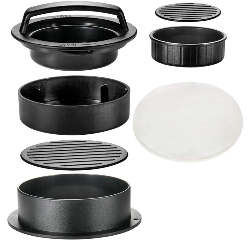 Hamburger Presse Patty Hersteller, 3 in 1 Nicht-Stock Burger Presse für Machen Köstlichen Burger, perfekt Geformte Pasteten