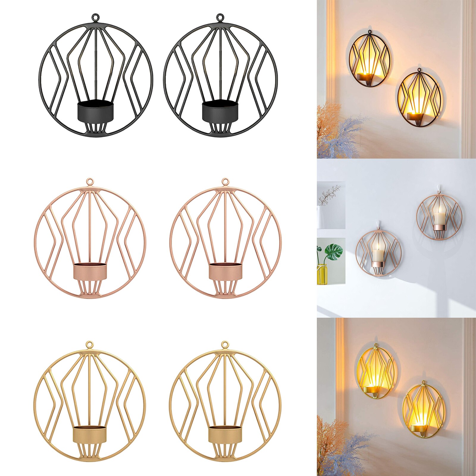 2x Zauberstab Hängen Säule Kerze Halfter Leuchte Mittelpunkt Geburtstag Rose Gold Dekoration Hochzeit Wandlampen Heimat Party Kerze Halfter