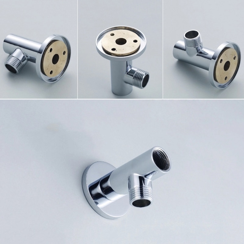 OOTDTY Verchromten Dusche Kopf Verlängerung Arm Silber Durcheinander Zauberstab Dusche Arm Montieren Basis für Schlecht Hardware-