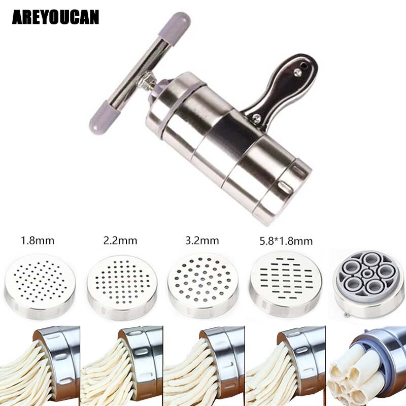 5 modus Edelstahl Pasta Nudel Hersteller Maschine Handgemachte Nudeln Presse Spaghetti Maschine Para Hacer Nudeln Obst Presse