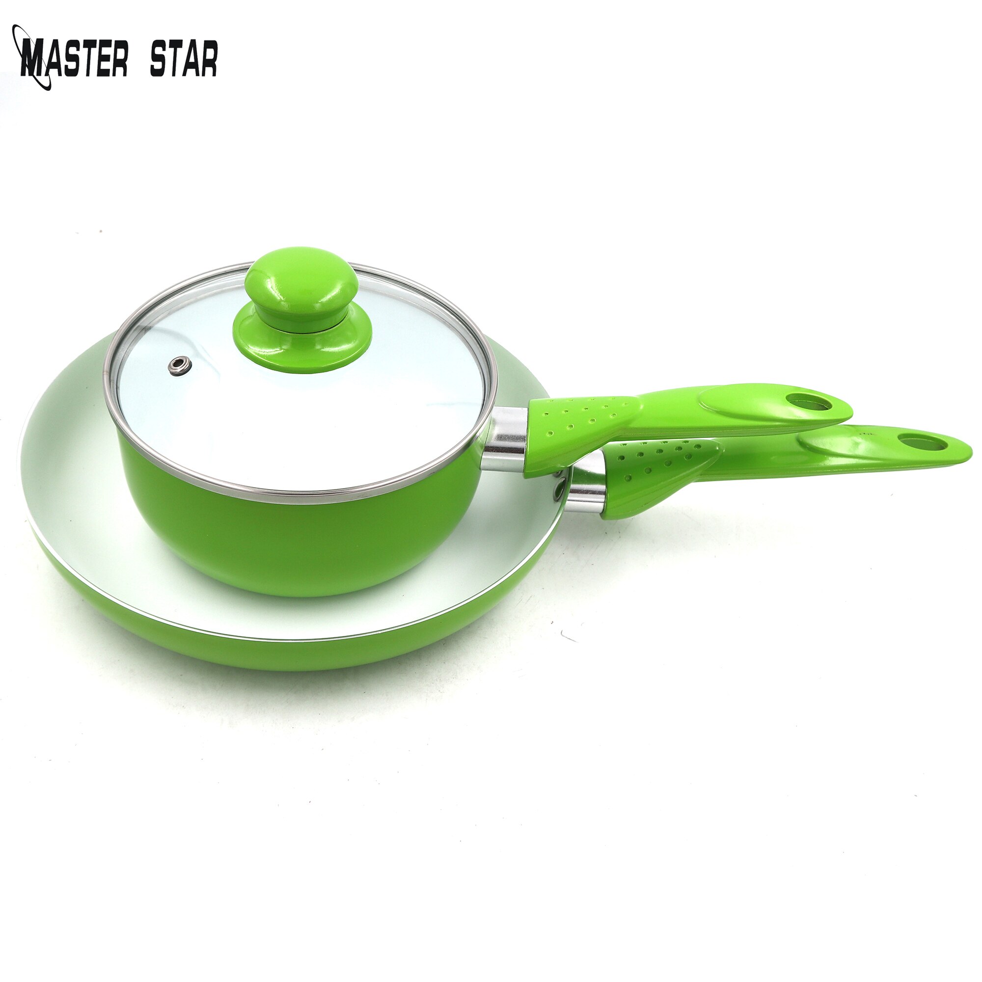 Meister Stern Apfel Grün Pfanne einstellen Frühstück Topf Omelett Hersteller 24cm Pfanne Kochgeschirr Für freundlicher Mit 16cm suppe Topf