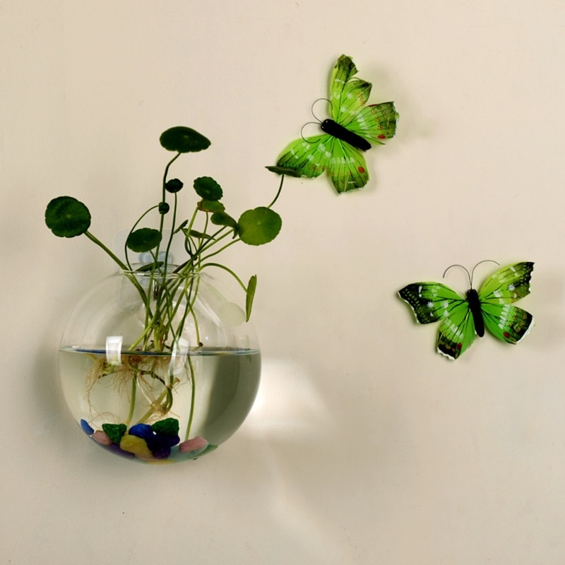 8 CM/12 CM Glas Vase Zauberstab Hängen Hydroponischen Terrarium Fisch Panzer Topfpflanze Blume topf kann-18A