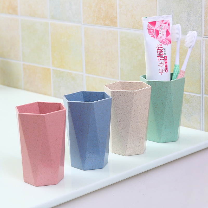 Weizen Stroh Raute Tasse Zahnbürste Tasse Tasse Haushalt Paar Zahnbürste Tasse Waschen Tasse