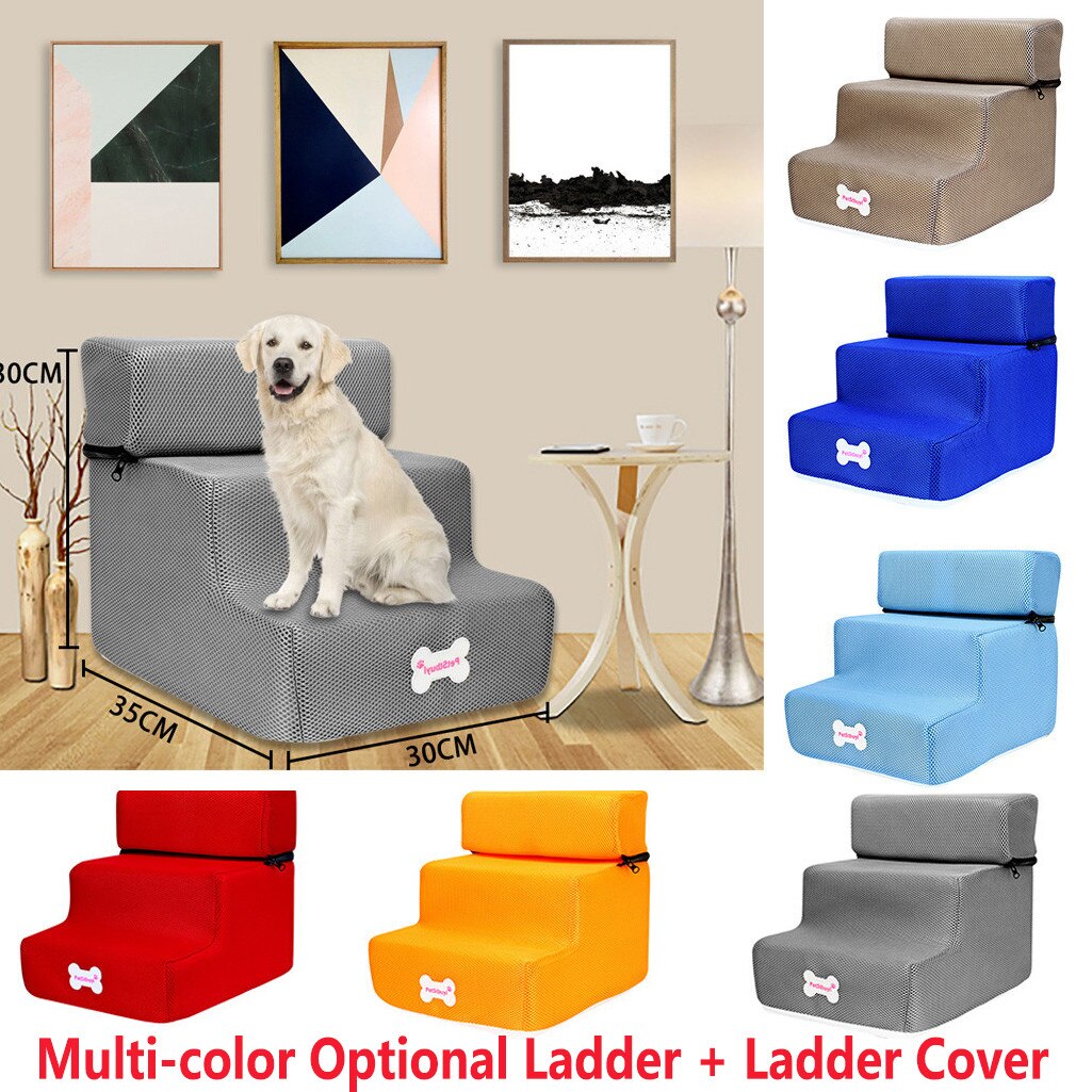 Neue 3 Schritte Gittergewebe Haustier nicht-Unterhose Boden Treppen Und Leiter Abdeckung Kombination Hund Tür Haustier Tür Haustier Treppen hund Tor Escalera Perro