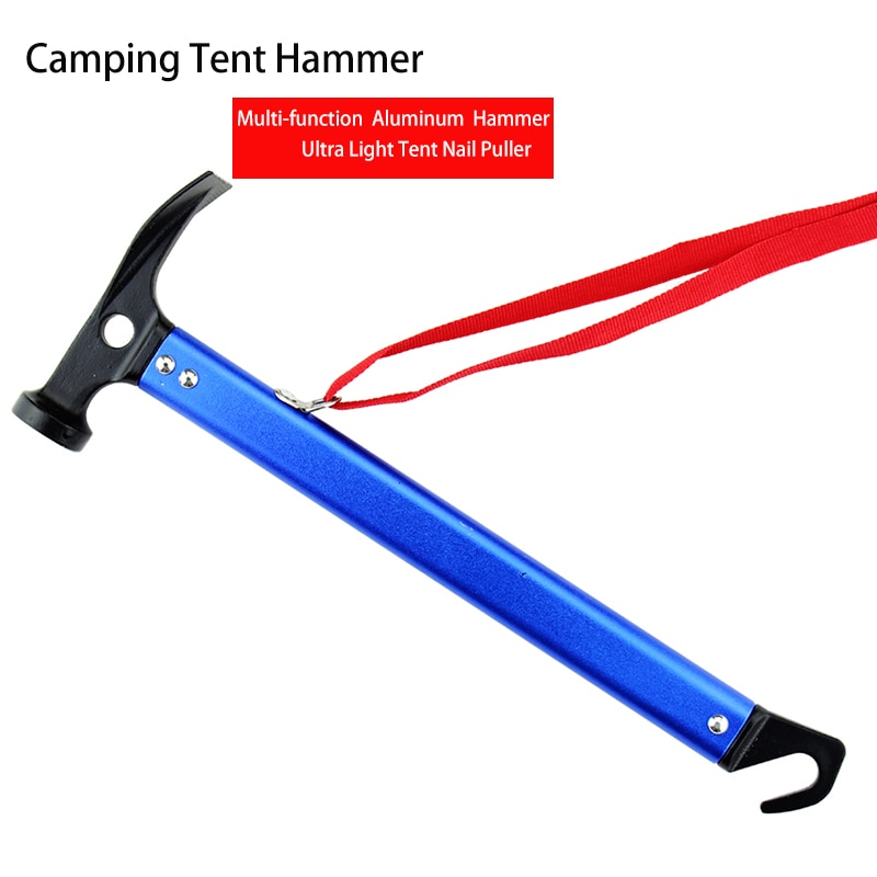 Camping Zelt Hammer draussen Multi-funktion Aluminium Ultra Licht Zelt Nagel Abzieher Zelt Zubehör Für Haustiere Klettern Wandern