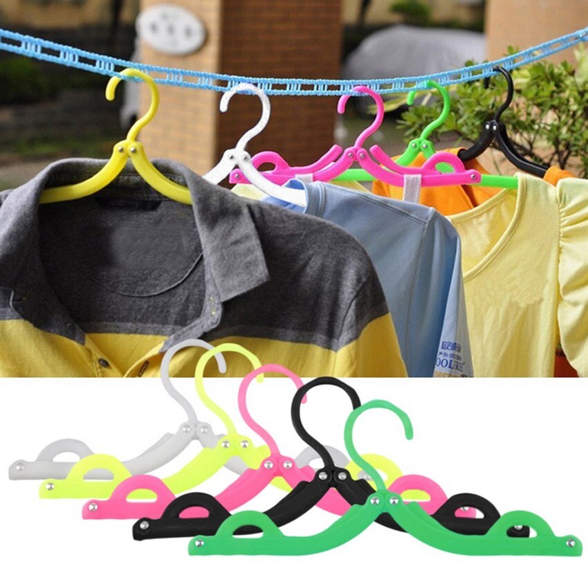 Neue Reisen Bewegliche Faltbare Falten Kunststoff KleiderbüGel Haken Wäscheständer