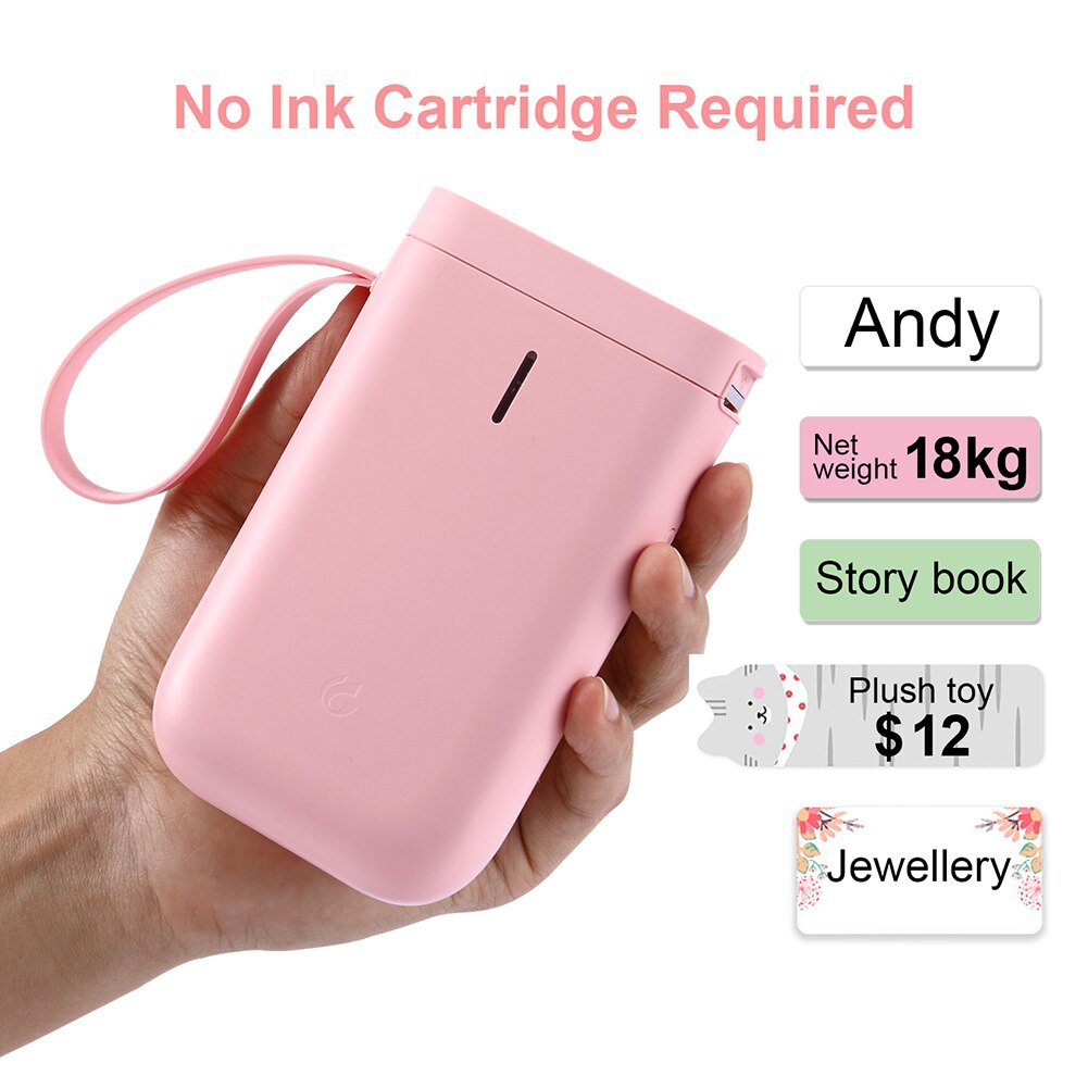 Tasche Drahtlose Etikett Drucker Hand-gehalten BT Thermische Etikett Hersteller Schnelle Druck Drucker für Heimat Sekretariat