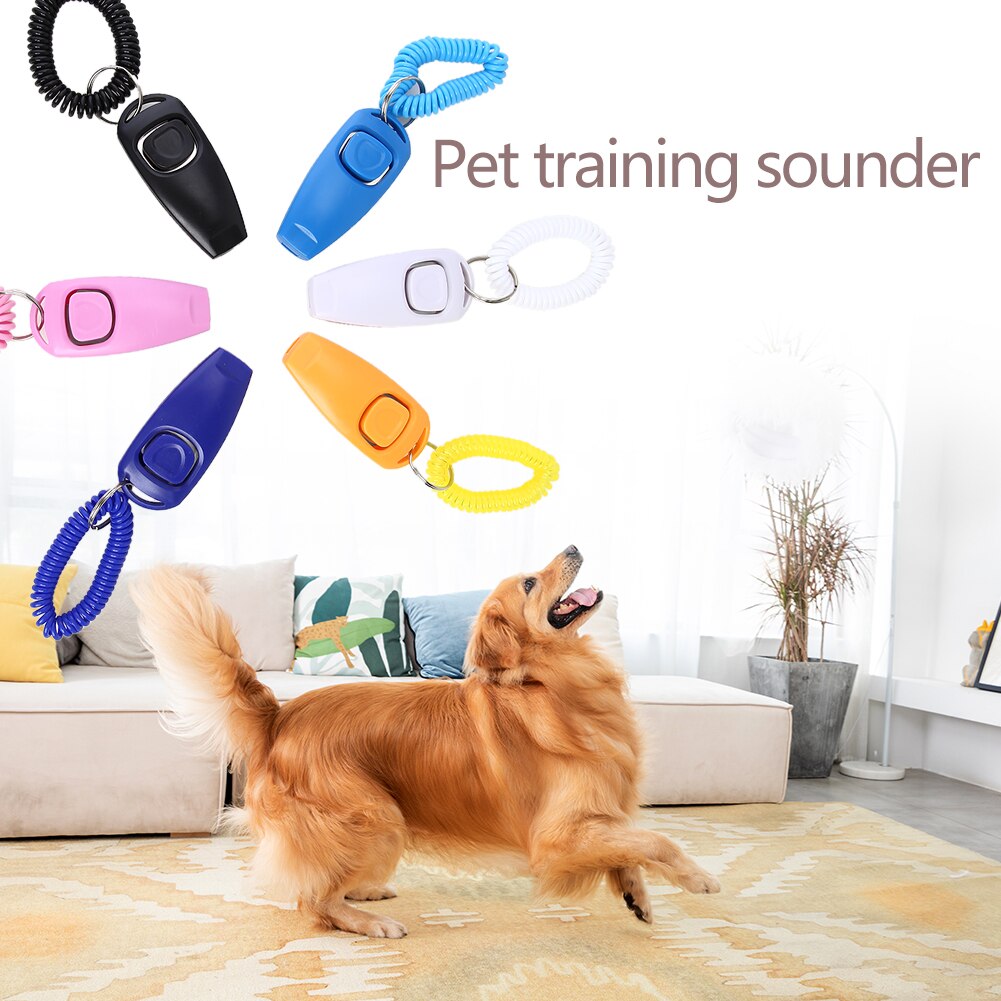 6 teile/satz Haustier Hund Pfeife Trainer 2 in 1 Welpen Pfeife Clicker Handgelenk Gurt Haustier Welpe Trainer Aids führen Kunststoff Haustier Liefert