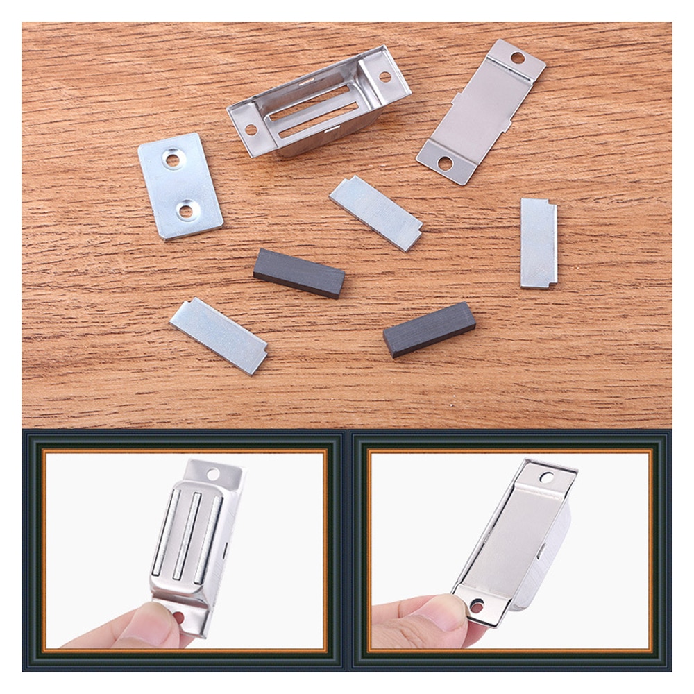 Magnetische Schrank Tür Fangen Möbel Schrank Fänge verriegeln mit 2 Starken Magneten Edelstahl Küche Schrank Verschluss Fangen