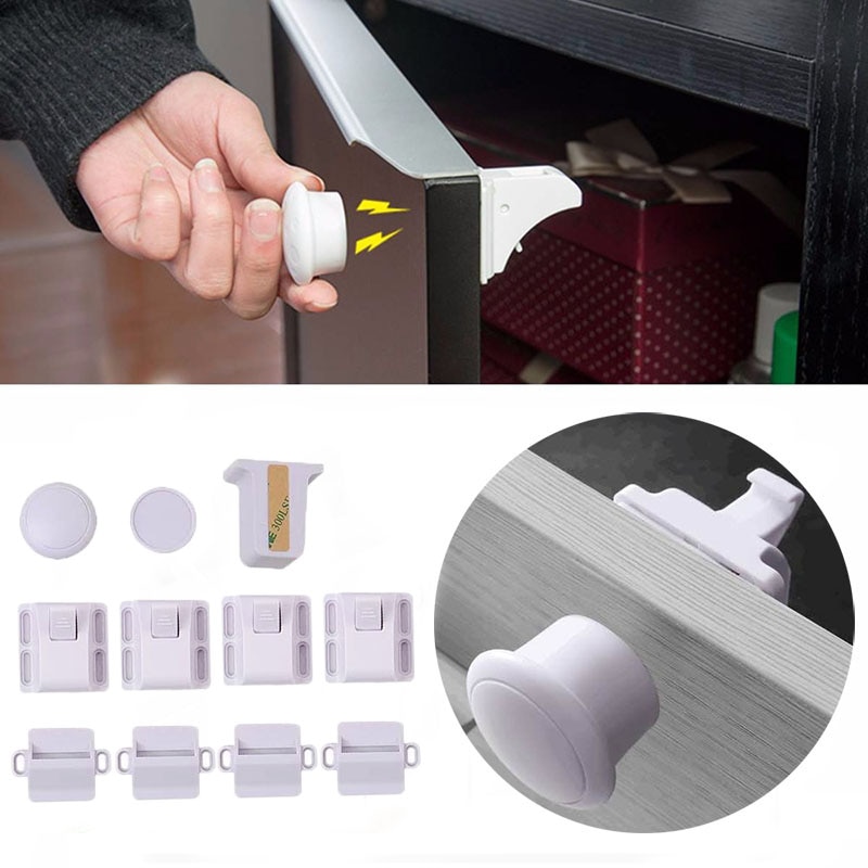 Magnet Art Schloss Baby Sicherheit Baby Schutz Schrank Türschloss freundlicher Schublade Schließfach Sicherheit Schrank Unsichtbare Schlösser 8 sperren