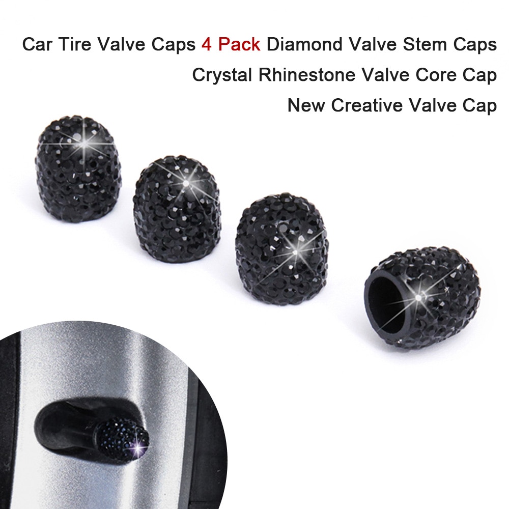 Universal- Auto Zubehör Auto Reifen Ventil Kappen 4Stck Diamant Ventil Stengel Kappen Kristall Strass Ventil Ader Kappe Ventil Kappe