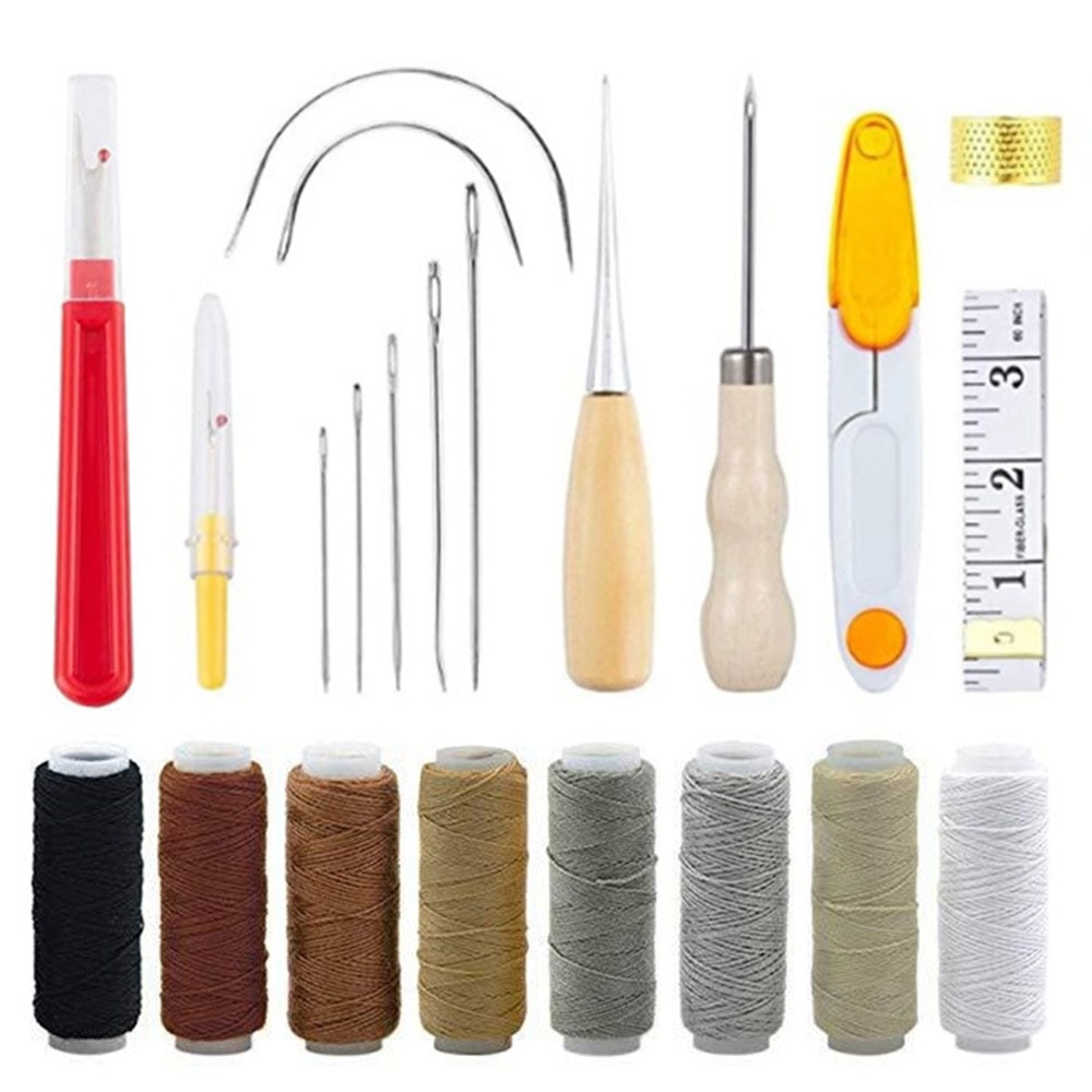1 einstellen DIY Leder Hand Werkzeug einstellen Hand-Genäht Leder Werkzeug Leder Waren NäHenne Schuh Reparatur Werkzeug Bausatz