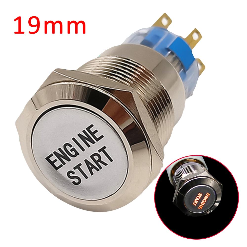 19mm Metall drücken Taste schalten LED Energie Schalter Wasserdicht Motor- Schalter Edelstahl Auto Auto Motorrad Motor- Anlasser