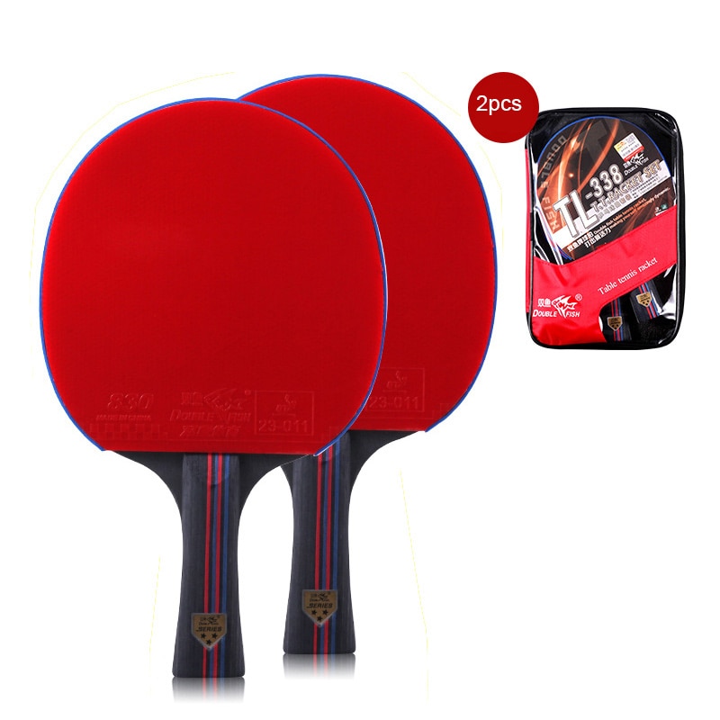 Neue 2 stücke Doppel Fisch 7 Schichten Reinem Holz Tischtennis Schläger Tischtennis Schläger Paddel Pickel in Schnelle Angriff Schleife licht Gewicht 158g