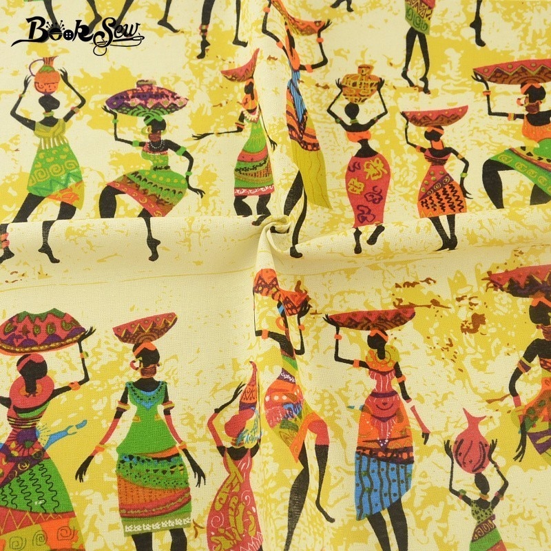 Booksew Natürliche Baumwolle Leinen Stoff Afrika Stil NäHenne Material Gewebe Tecido Für Tischdecke Kissen Tasche Vorhang Kissen Zakka