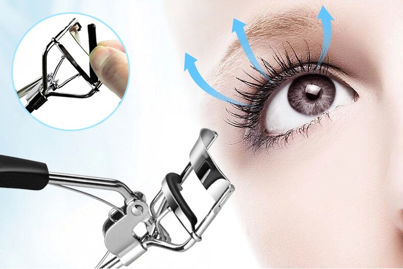 1pc Schwarz/Silber Weiß kräuseln Wimpern Curler Edelstahl Wimpern Kosmetik machen-hoch Wimpern Curler Eisstockschießen Wimpern Werkzeug
