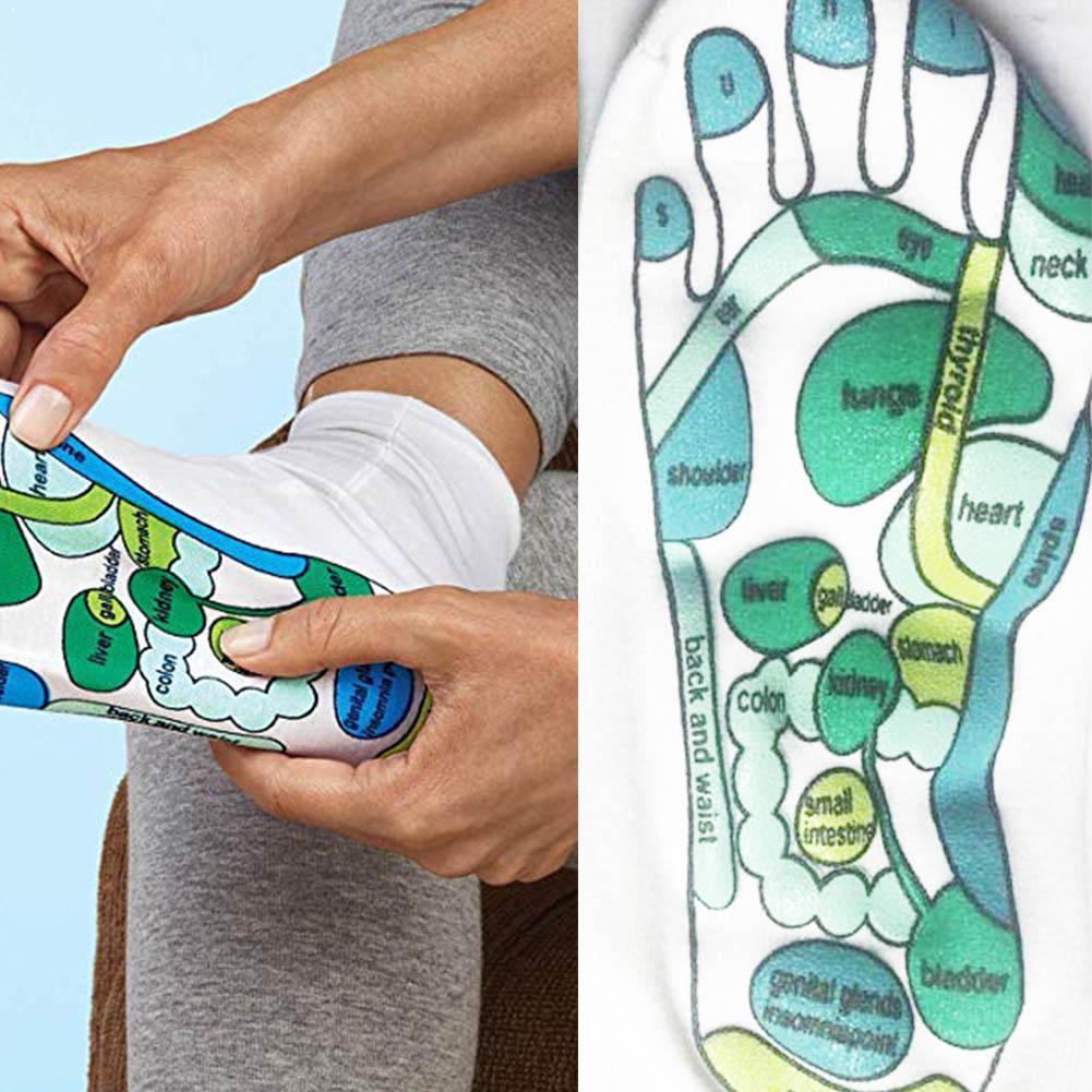 Neue Akupressur Socken Physiotherapie Massage Entlasten Reflexzonenmassage Darstellung Socken Voller Englisch Müde Socken Punkt Füße Fuß W5F4