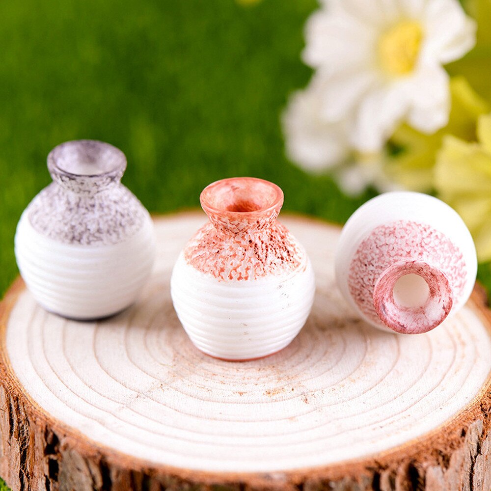 Harz Miniatur Kleine Mund Vase DIY Handwerk Zubehör Heimat Garten Dekoration Zubehör Hause Dekoration Fein-schneiden Vase Ornament #5