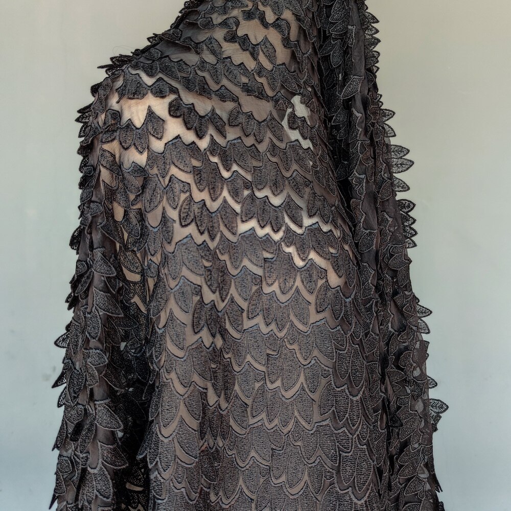 Reiner Seide Abendkleid Hochzeit 100% Seide flüGel seide schwarz spitze Chiffon seide stickerei seide charmeuse