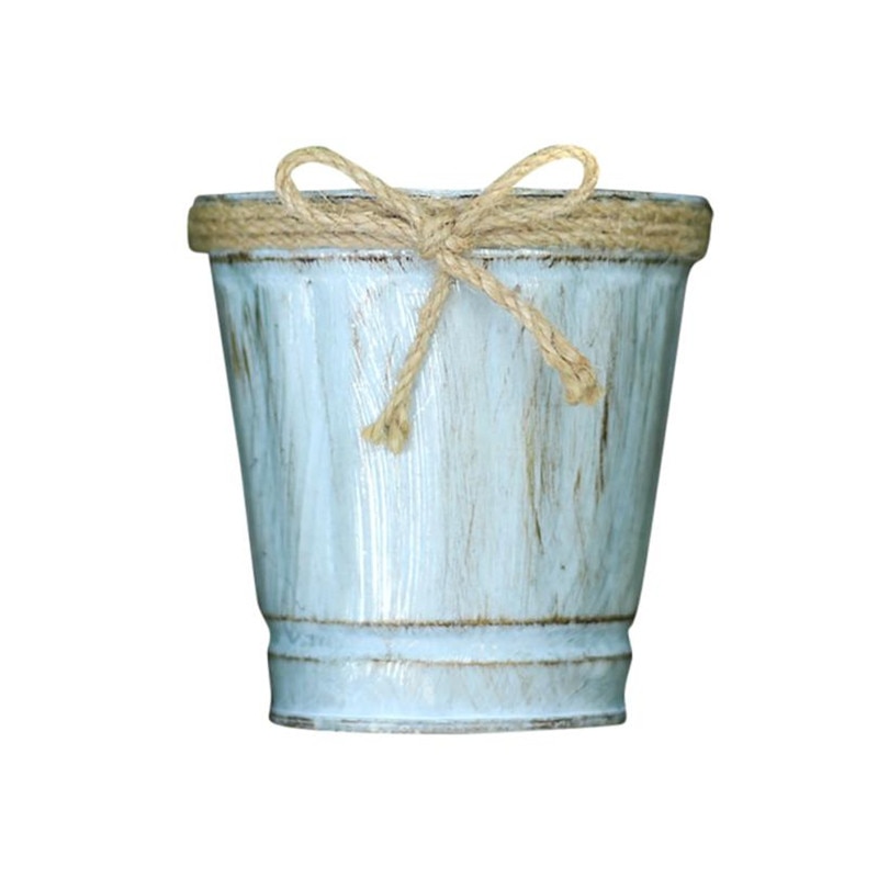 Jute Seil Jahrgang Pflanze Blume Eimer Metall Kleine Balkon Schreibtisch Blume Blumenerde Halfter Handwerk Natürliche Pflanzer Dekor # B10