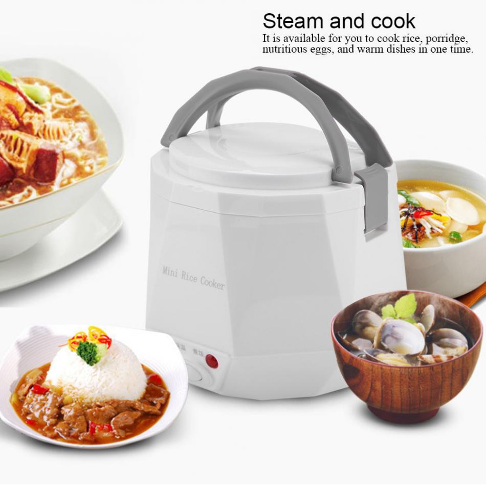 VOGVIGO 1,3 L Tragbare Elektrische Mini Reiskocher Mittagessen Kasten Mikrowelle Clever Reiskocher Kleine 12V/24V für Auto/Lkw Küche Werkzeuge