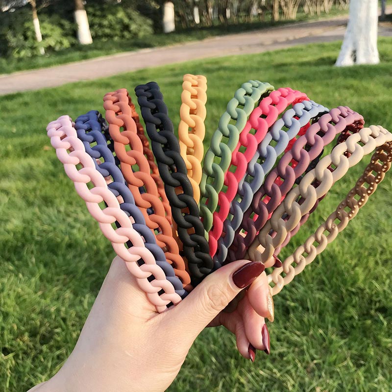 Jahrgang Stirnbänder Pro Haar Frau Haar Band einfach Süssigkeit Farbe Kette Bezel Pro Haar Haar Band Stirnband Bezel Haar Zubehör