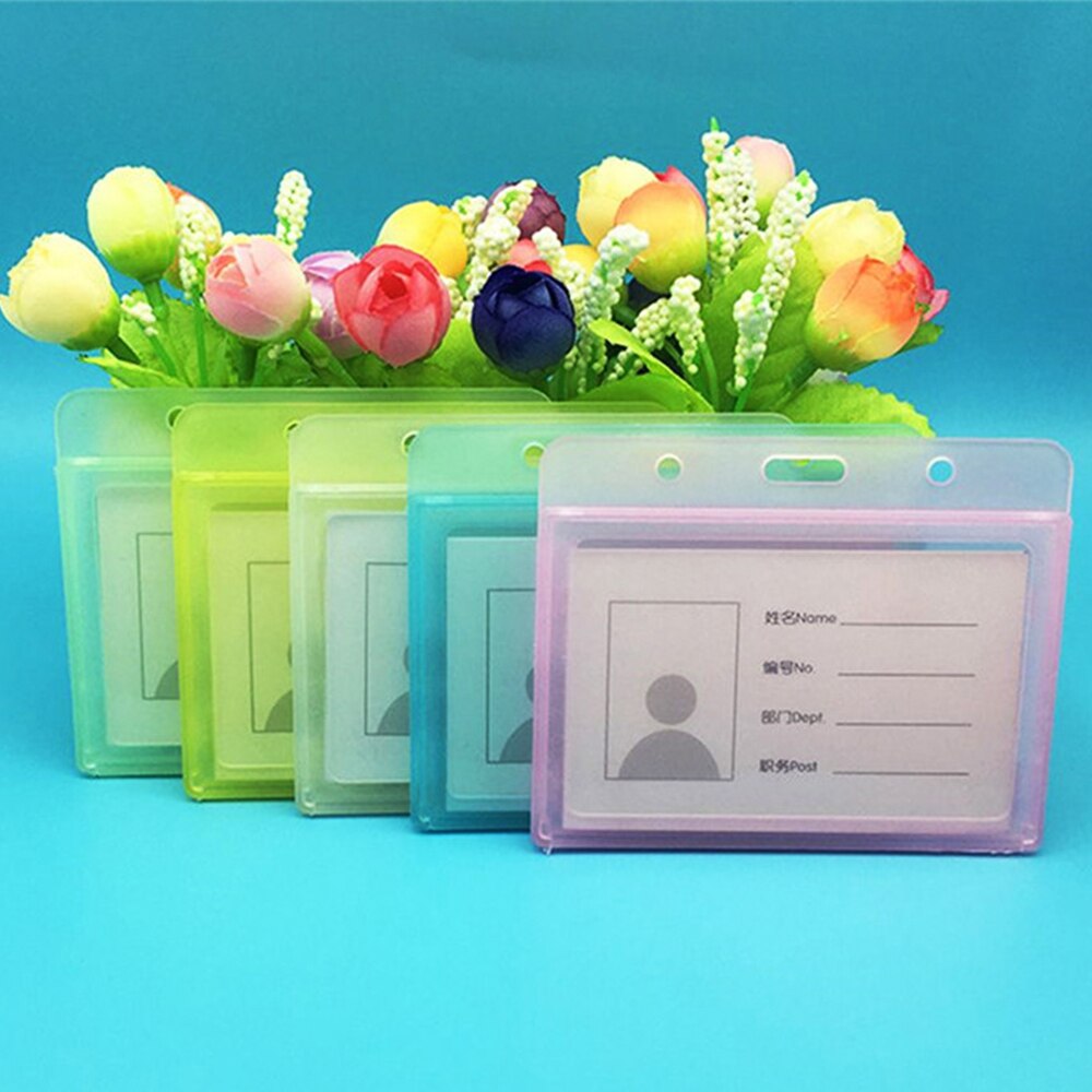 1pc Doppelseitige transparent Ich würde Karte Halfter Krankenschwester Schüler Wasserdichte Name abzeichen Halfter Horizontale Ich würde Abzeichen Halfter Für Büro