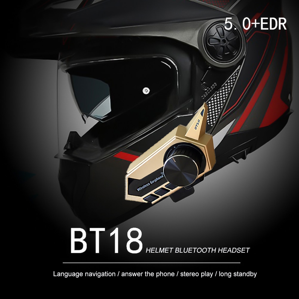 Bluetooth 5,0 Motor- Helm Headset Drahtloser Freihändiger Stereo Kopfhörer Motorrad Hifi Kopfhörer Mit Handbar Regler