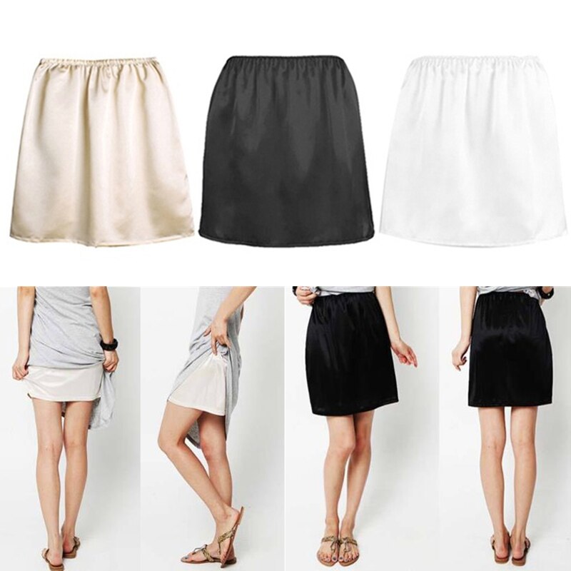 Frauen Elastische Taille Halb Unterhose Petticoat Röcke Unterrock Dame Krinoline Milch Seide Weiß Spitze Pendler Büro Damen Felsen