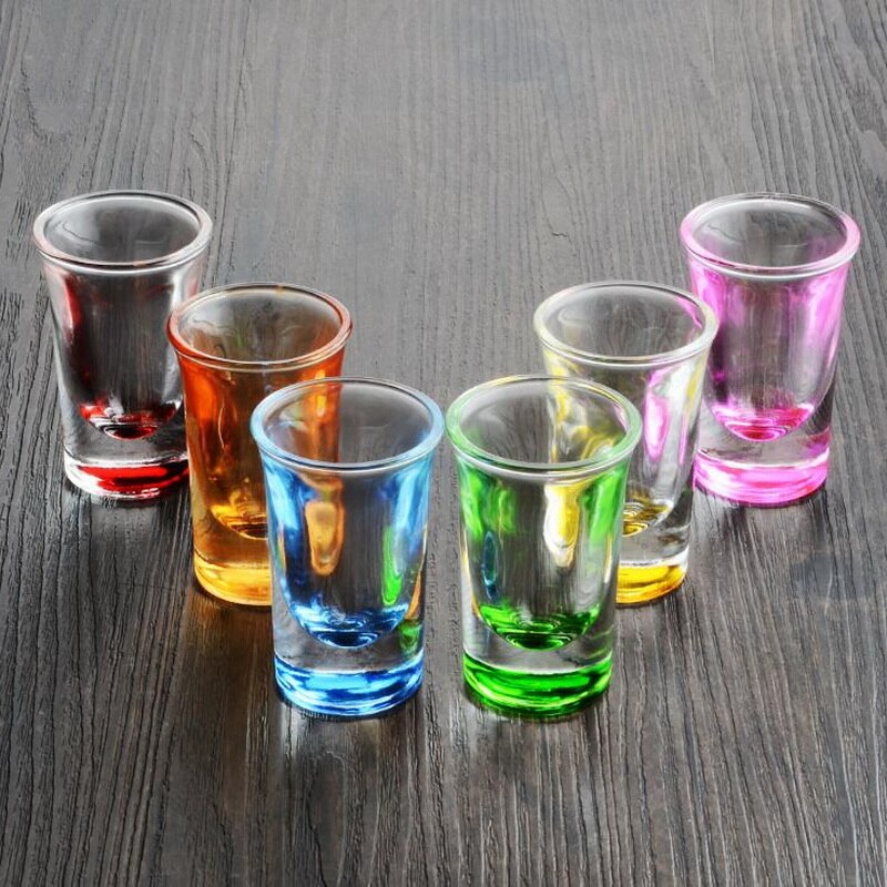 6 teile/satz Bunte glas Bar werkzeuge einstellen Mini wein tasse anzüge schnaps magie kugel Cocktail glas tasse