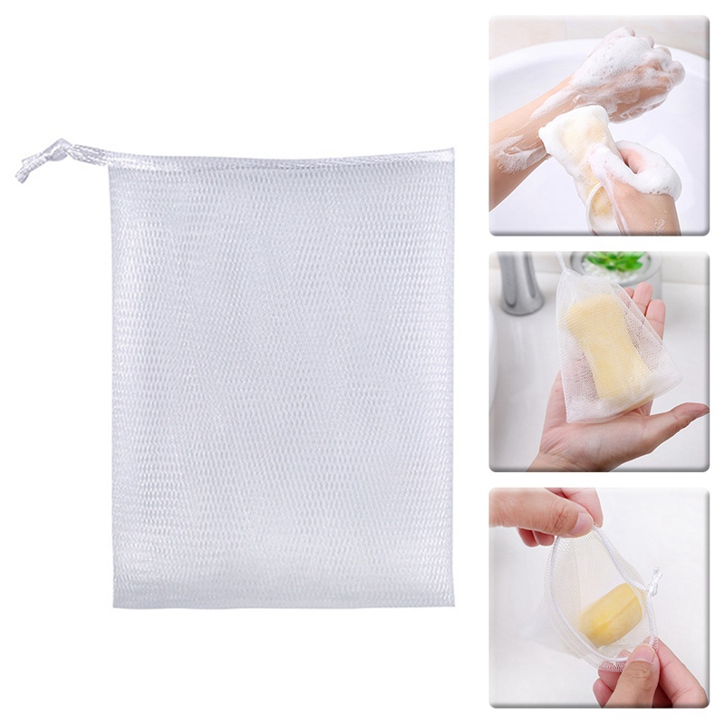1 PC Hangable Handgemachte Seife Sparer Tasche Peeling Schaum Gittergewebe Netz Körper Gesichts Reinigung Schlecht Dusche Werkzeug