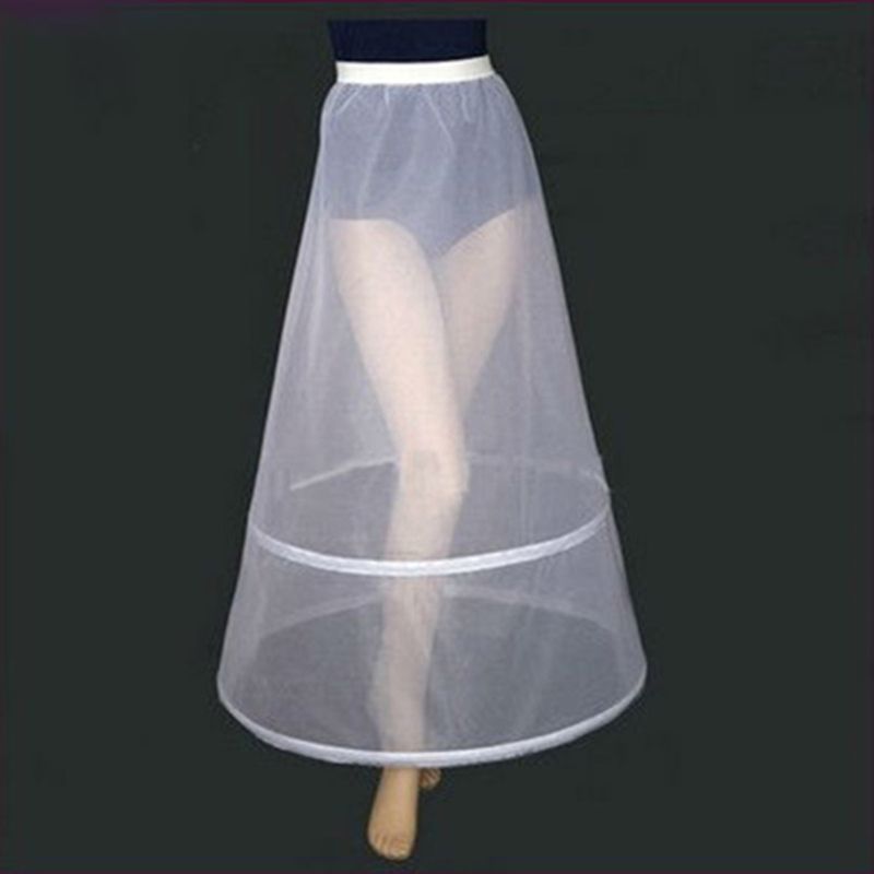 Braut 2 Reifen A-Linie Knöchel-Länge Voll Unterhose Petticoat eins-Schicht Elastische reich Taille Hochzeit Kleid Krinoline Unterrock