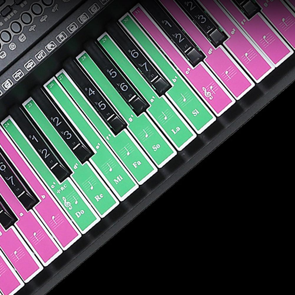 61 schlüssel Klavier Aufkleber Bunte Klavier Tastatur Klang Name Aufkleber Elektronische Tastatur Aufkleber Musik Aufkleber Etikett Hinweis