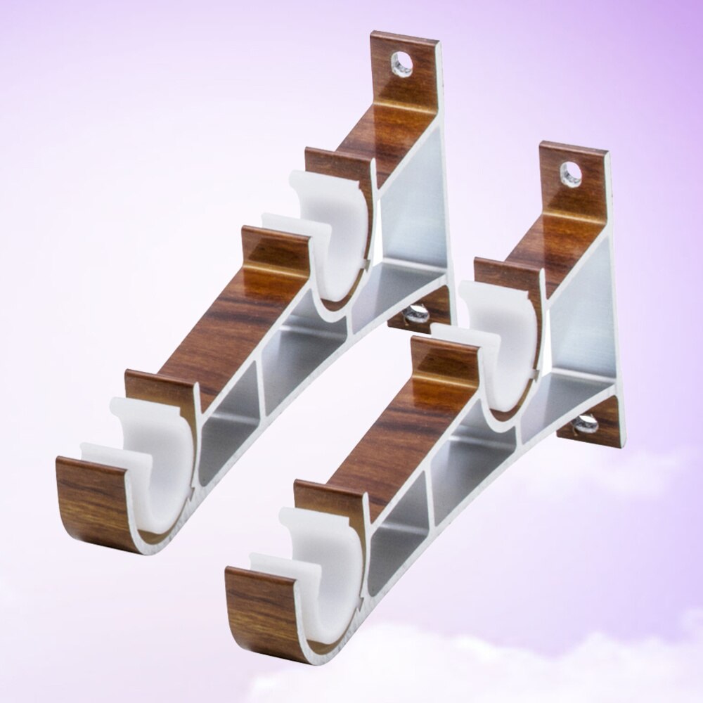 2Stck Vorhang Armaturen Aluminium Legierung Doppel Halterung Fisch Typ Doppel Code Vorhang Stange Halterung