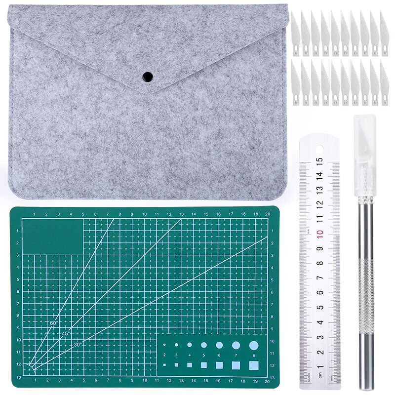MIUSIE Carving Messer Präzision Messer Gravur Messer mit Klinge Aluminium Lineal A5 PVC Schneiden Bord für Anfänger tun Handarbeit