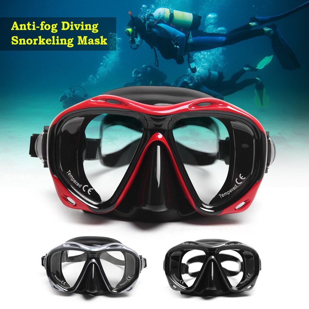 Professionelle Silikon Getriebe Tauchen Tauchen Maske Ausrügestochen Schnorchel Erwachsene Anti-Nebel UV Wasserdicht Schwimmen/Tauchen Brille Männer frauen