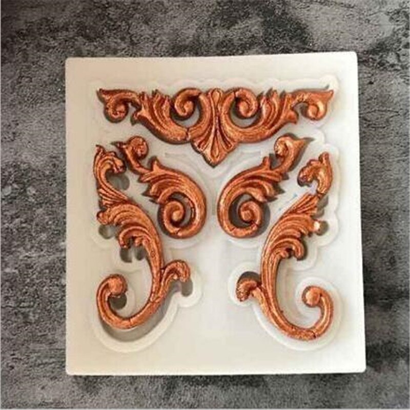 DIY Rahmen Grenze Silikon bilden scrollen Linderung Cupcake Deckel Fondant Kuchen Dekorieren Werkzeuge Süßigkeit Tonne Schokolade Gumpaste Formen