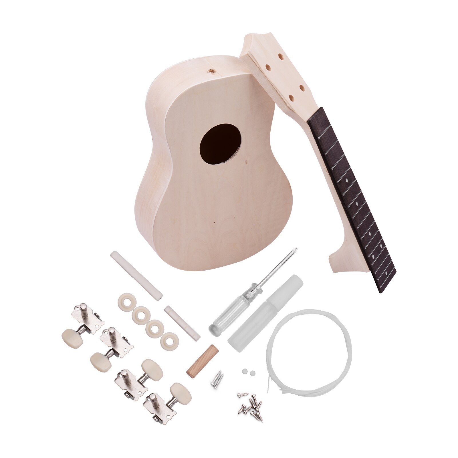 21 zoll unvollendet DIY Sopran Ukulele Ukulele Holz Handgemachte Uke Bausatz für Liebhaber Anfänger
