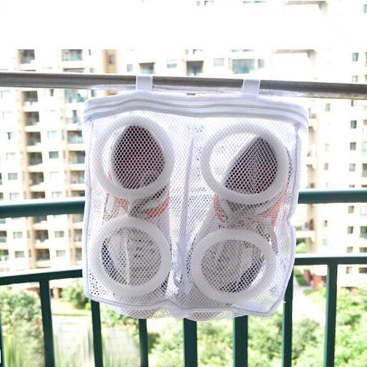 Tragbare Faltbare Netz Waschen Waschen Tasche Waschmaschine Wäsche Tasche Für Schuhe Postleitzahl Verschluss Schuh Waschen Tasche