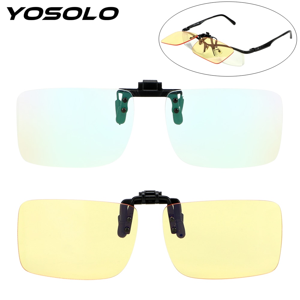 YOSOLO Blau Licht Blockieren Clip Auf Gläser Nachtsicht Brillen draussen Sport Reiten Motorrad Brille Moto-Cross Fahrrad Brille