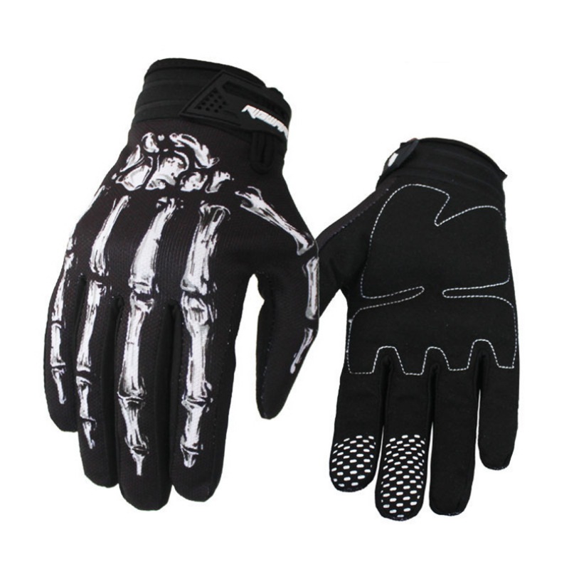 unisex Motorrad Radfahren Handschuhe Schädel Skelett Gothic Rennen Voll Finger Handschuhe Sport Wandern Winter Fahrrad Radfahren Handschuhe