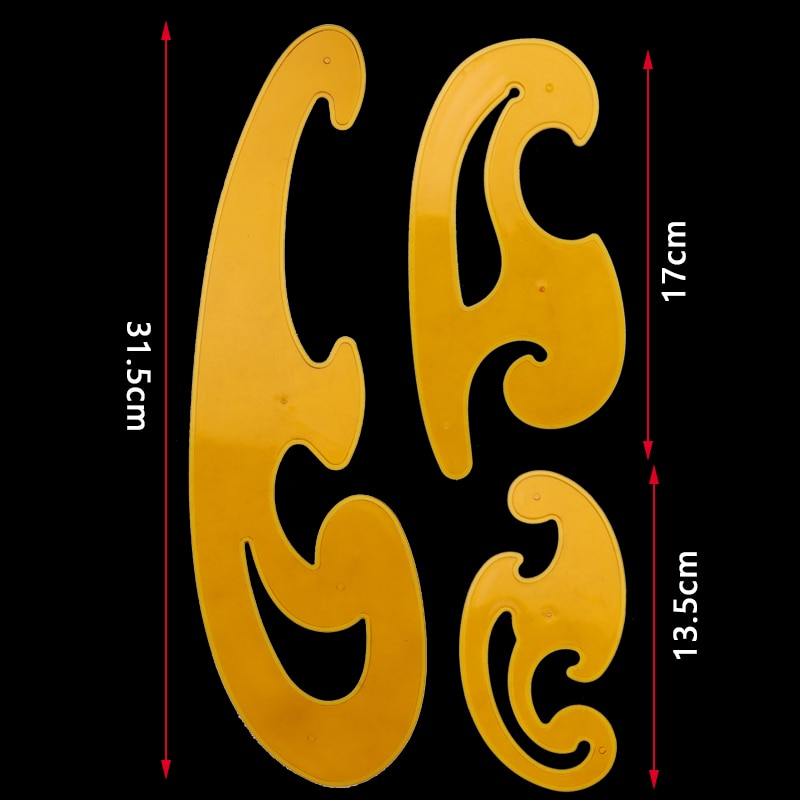 3Stck einstellen Kunststoff Französisch Kurve Herrscher Multi wolke bilden Zeichnung Werkzeug Kurve Vorlage für Kunst Comics Animation