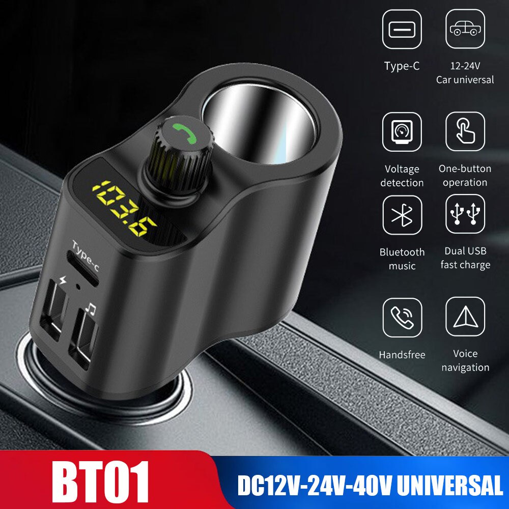 Bluetooth FM Sender Auto-Ladegerät Freisprecheinrichtung Bausatz Dual USB Auto Ladegerät 3,1 EIN Auto Mit Zigarette Leichter Buchse Splitter stecker