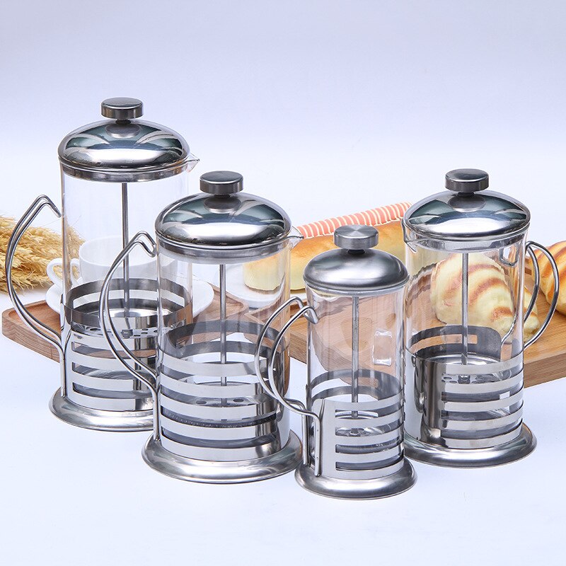 Espresso Hersteller Topf Französisch Kaffee Tee Kaffeemaschine Filter Edelstahl Glas Teekanne DRücken Kolben 350/800/1000ml manuelle Kaffee