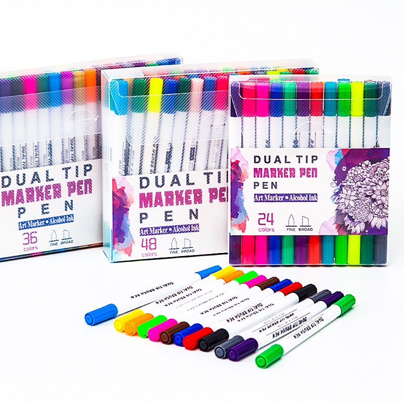 Dual Tipps dauerhaft Alkohol Tinte Marker Stifte Kunst Marker Dual kopf Marker, farbige Geldstrafen Spitze Marker für Kunst Zeichnung Malerei