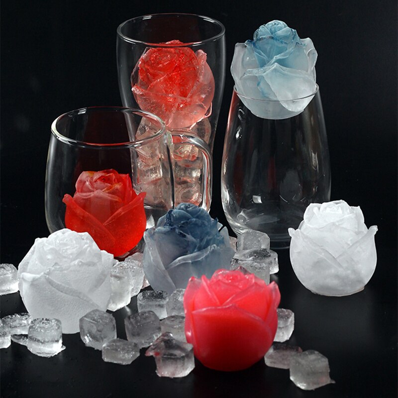 Eiswürfel bilden Silikon Rose bilden Eis bilden 3D Große Gefrierfach Eis Ball Hersteller Wiederverwendbare Whiskey Cocktail Schimmel Bar werkzeuge